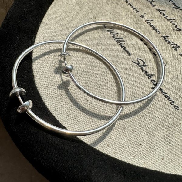Wholesale 925 Sterling Silver Large Hollow Hoop Earrings - Image 3