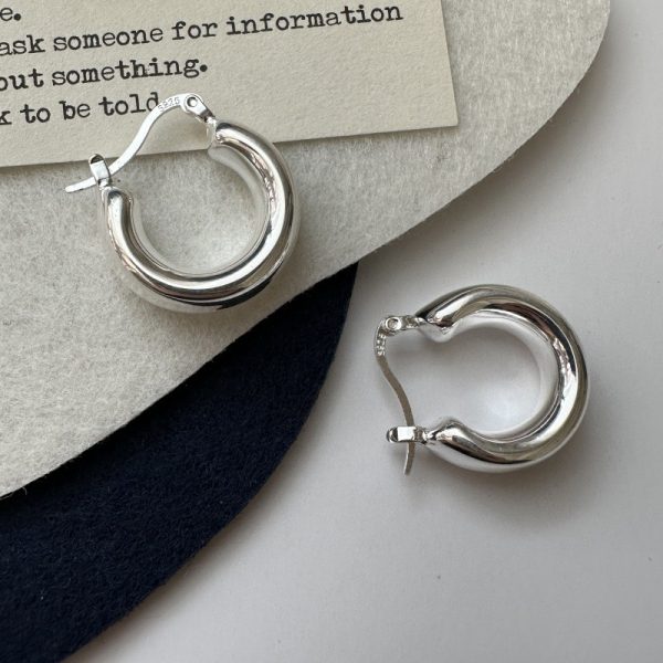 Wholesale 925 Sterling Silver Hollow Hoop Earrings - Image 2