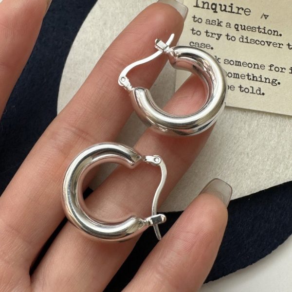 Wholesale 925 Sterling Silver Hollow Hoop Earrings - Image 3