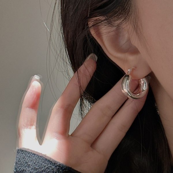 Wholesale 925 Sterling Silver Hollow Hoop Earrings - Image 4