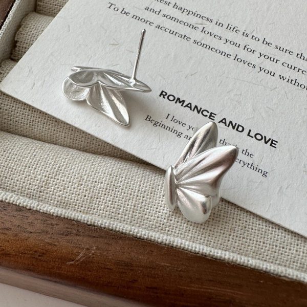 Wholesale 925 Sterling Silver Matte Butterfly Stud Earrings & Pendant - Image 2