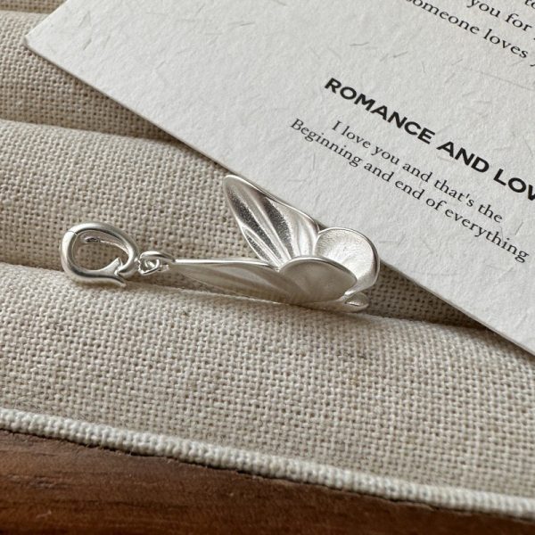 Wholesale 925 Sterling Silver Matte Butterfly Stud Earrings & Pendant - Image 3