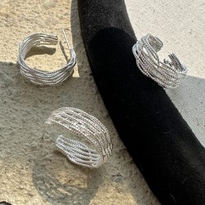 Wholesale 925 Sterling Silver Lace Earrings & Adjustable Ring