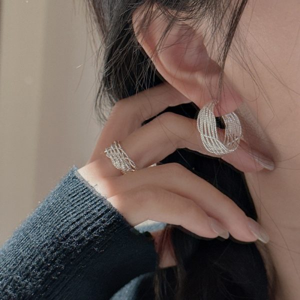 Wholesale 925 Sterling Silver Lace Earrings & Adjustable Ring - Image 5