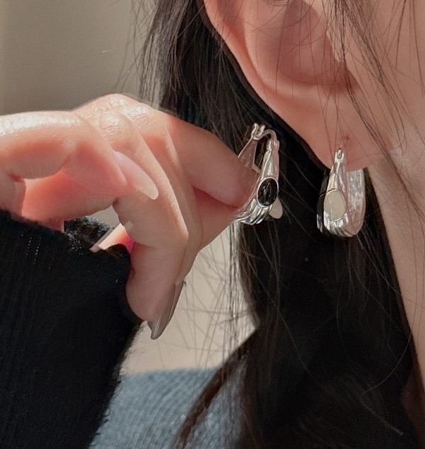 Wholesale 925 Sterling Silver Agate Hoop Earrings - Image 6