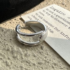 Wholesale 925 Sterling Silver Smooth And Frosted Ring