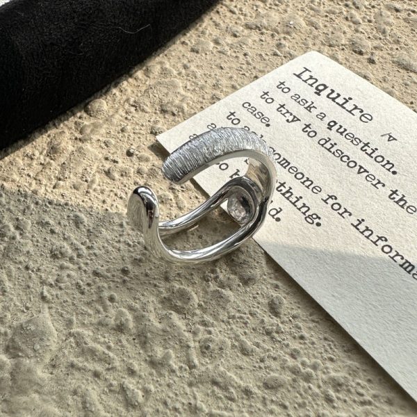 Wholesale 925 Sterling Silver Smooth And Frosted Ring - Image 3