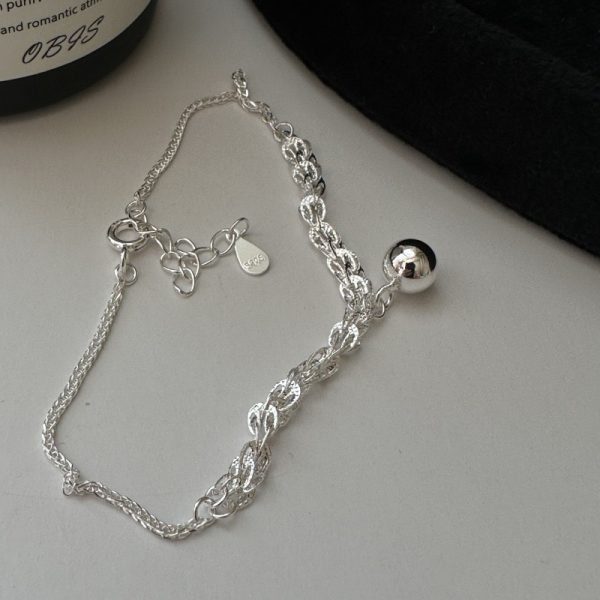 Wholesale 925 Sterling Silver Glossy Bead Bracelet