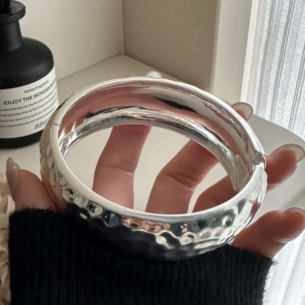 Wholesale 925 Sterling Silver Textured Bold Bangle - Image 3