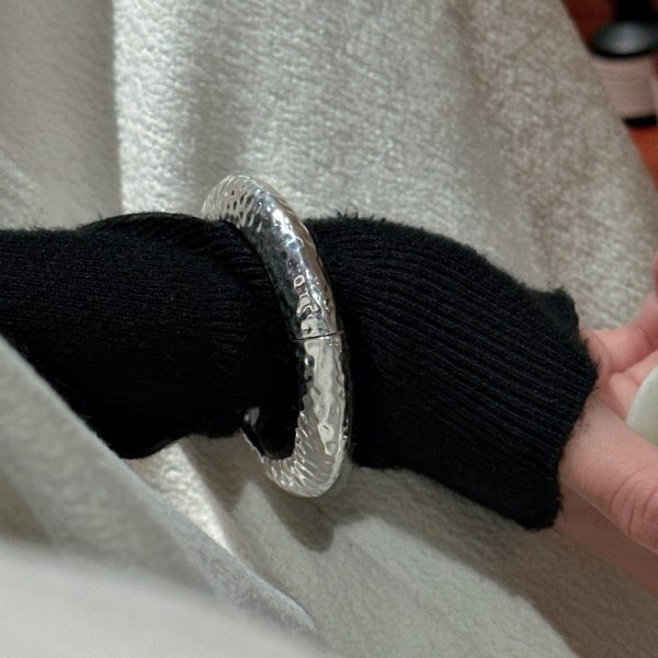 Wholesale 925 Sterling Silver Textured Bold Bangle - Image 5
