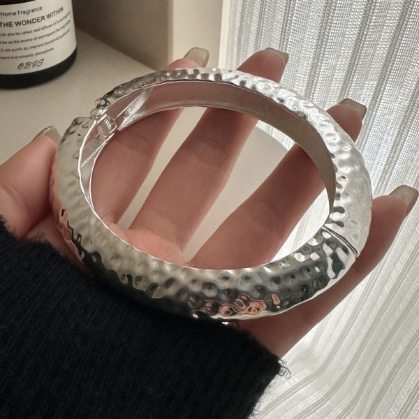 Wholesale 925 Sterling Silver Textured Bold Bangle - Image 2