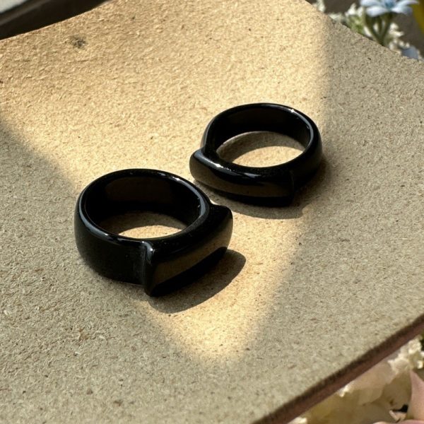 Wholesale Gemstone Black Agate Ring - Image 2