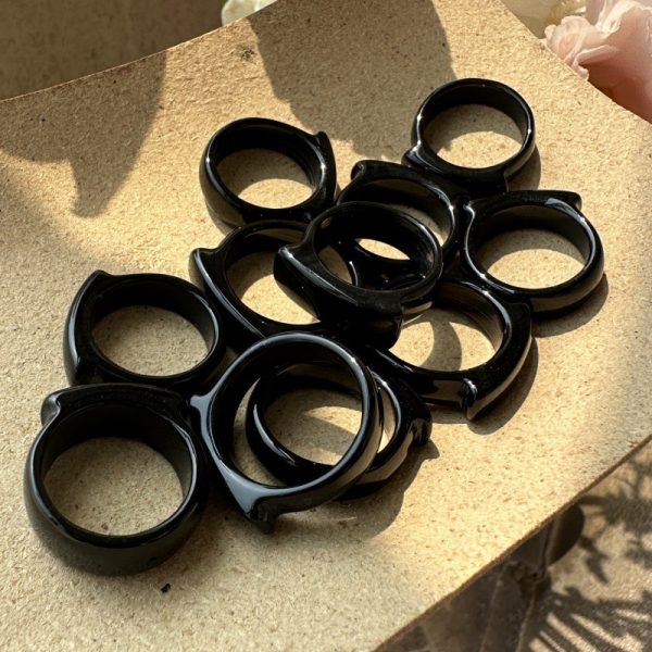 Wholesale Gemstone Black Agate Ring