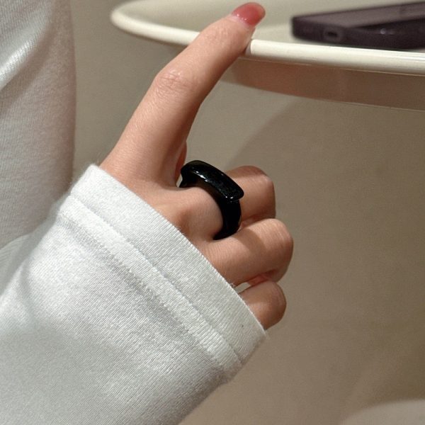 Wholesale Gemstone Black Agate Ring - Image 5
