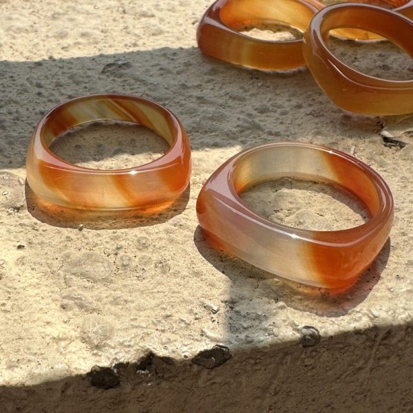 Wholesale Gemstone Light Red Agate Ring - Image 2