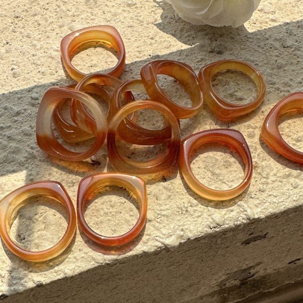 Wholesale Gemstone Light Red Agate Ring