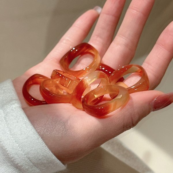 Wholesale Gemstone Light Red Agate Ring - Image 3