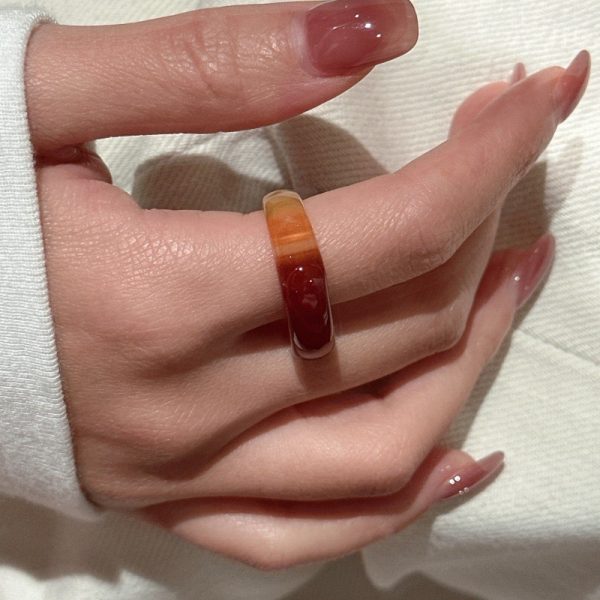 Wholesale Gemstone Light Red Agate Ring - Image 5