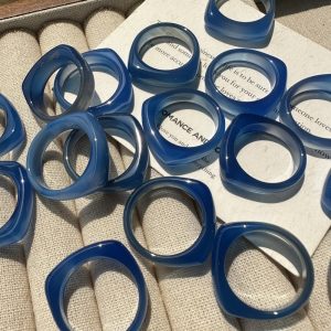 Wholesale Gemstone Blue Agate Ring