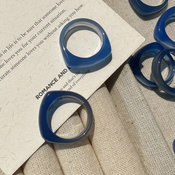 Wholesale Gemstone Blue Agate Ring - Image 3