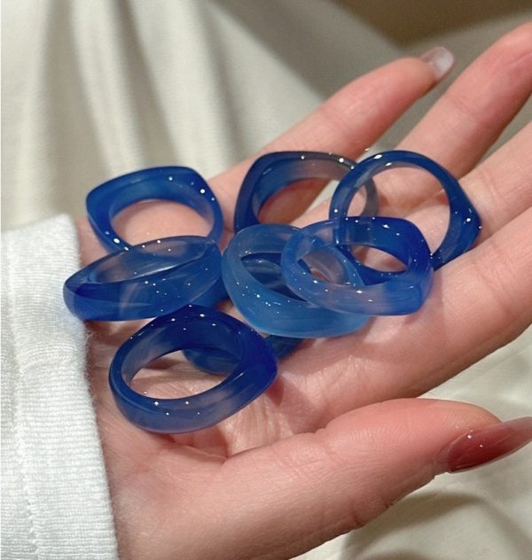 Wholesale Gemstone Blue Agate Ring - Image 4