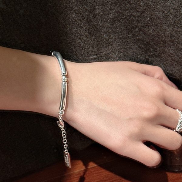 Wholesale 925 Sterling Silver Hollow Pipe Bracelet - Image 4