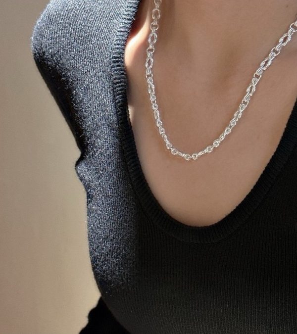 Wholesale 925 Sterling Silver Chunky Knot Necklace - Image 6