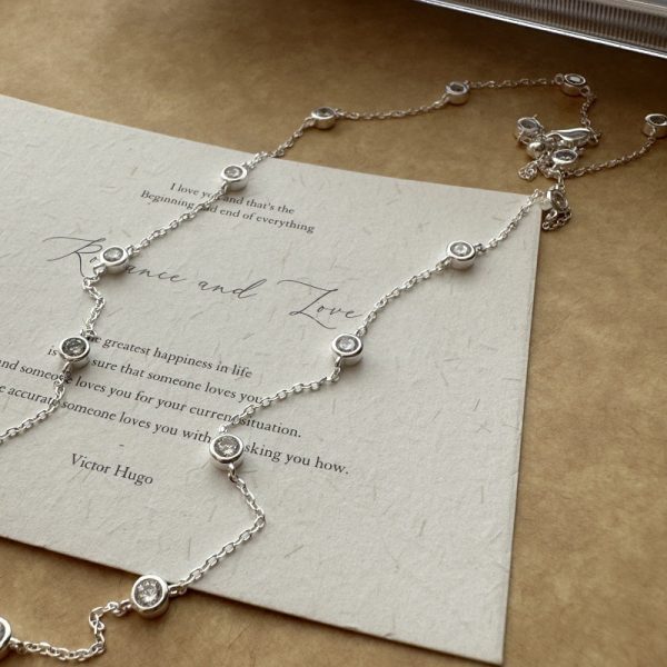 Wholesale 925 Sterling Silver Zircon Necklace & Bracelet