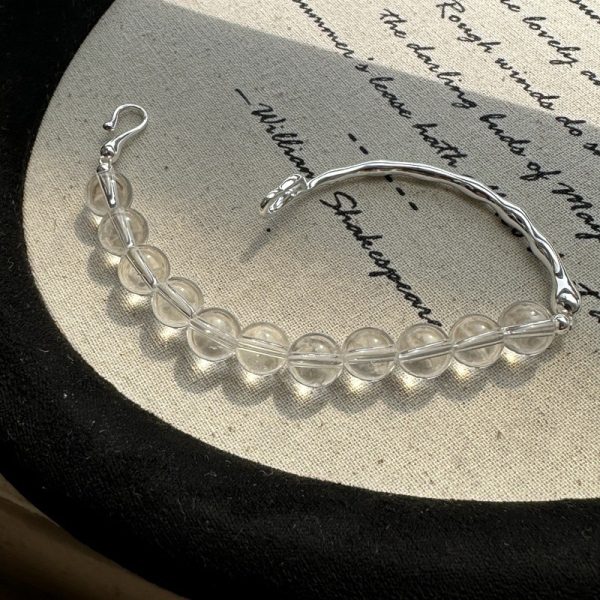 Wholesale 925 Sterling Silver Rock Crystal Quartz Spliced Bracelet - Image 2