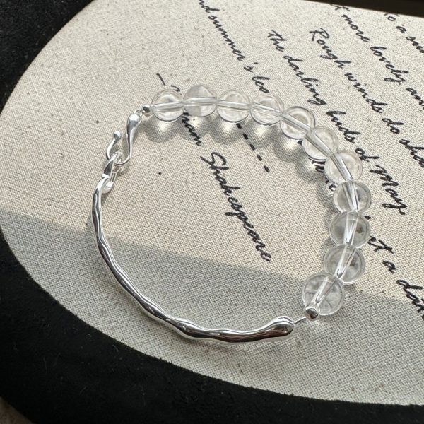 Wholesale 925 Sterling Silver Rock Crystal Quartz Spliced Bracelet - Image 3