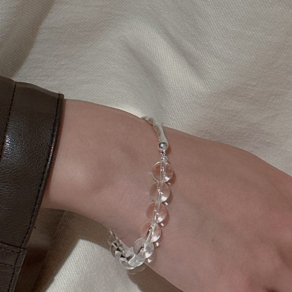 Wholesale 925 Sterling Silver Rock Crystal Quartz Spliced Bracelet - Image 5