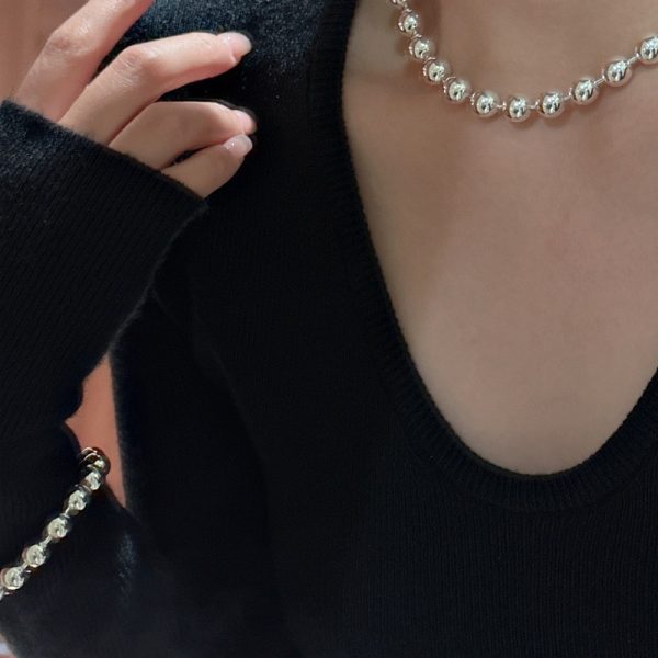 Wholesale 925 Sterling Silver Chunky Bead Necklace & Bracelet - Image 6