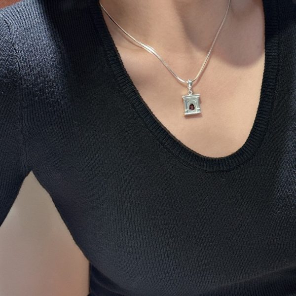Wholesale 925 Sterling Silver Square Zircon Snake Necklace - Image 5