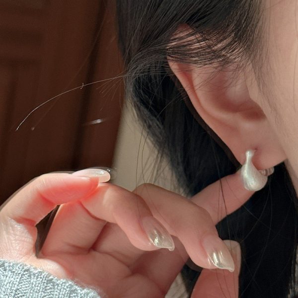 Wholesale 925 Sterling Silver Matte Cambered Earrings - Image 5