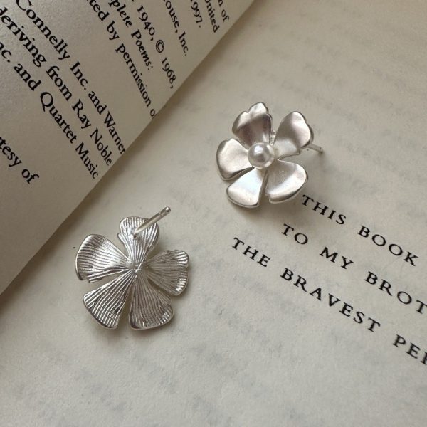 Wholesale 925 Sterling Silver Vintage Flower Stud Earrings - Image 3