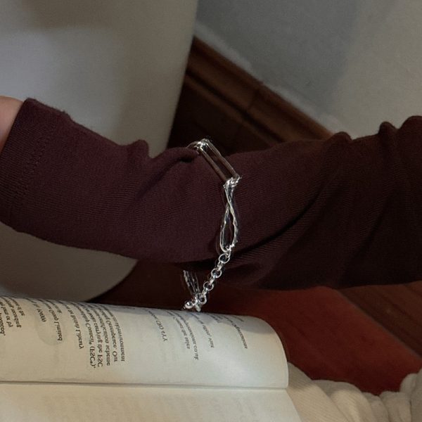 Wholesale 925 Sterling Silver Irregular Chunky Bracelet - Image 4