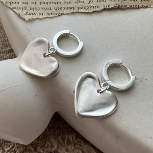 Wholesale 925 Sterling Silver Matte Love Earrings
