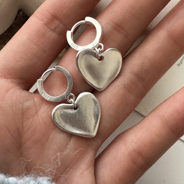 Wholesale 925 Sterling Silver Matte Love Earrings - Image 3