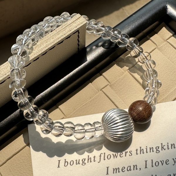 Wholesale 925 Sterling Silver Rock Crystal Quartz Bead Bracelet - Image 2