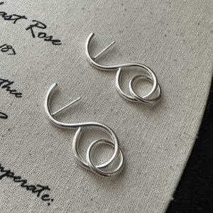 Wholesale 925 Sterling Silver Long Double Hoop Earrings