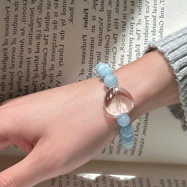 Wholesale 925 Sterling Silver Aquamarine Crystal Bracelet - Image 4