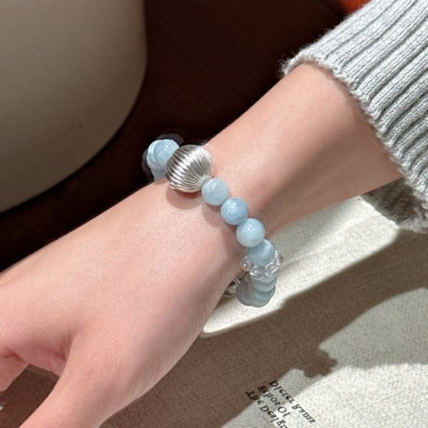 Wholesale 925 Sterling Silver Aquamarine Crystal Bracelet - Image 5
