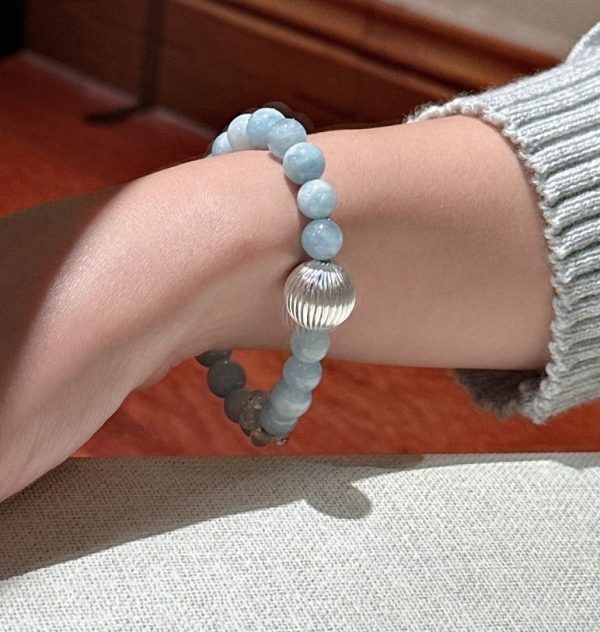 Wholesale 925 Sterling Silver Aquamarine Crystal Bracelet - Image 6
