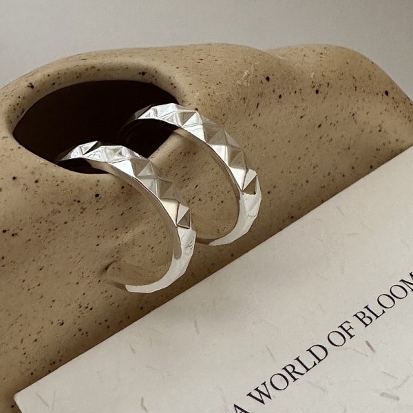 Wholesale 925 Sterling Silver Diamond Hoop Earrings - Image 2