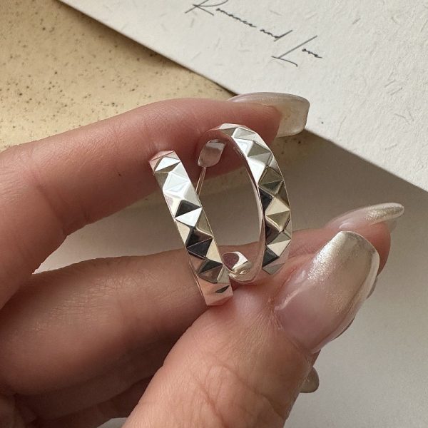 Wholesale 925 Sterling Silver Diamond Hoop Earrings - Image 3