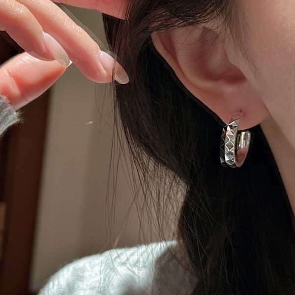 Wholesale 925 Sterling Silver Diamond Hoop Earrings - Image 4