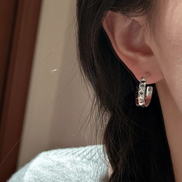 Wholesale 925 Sterling Silver Diamond Hoop Earrings - Image 5