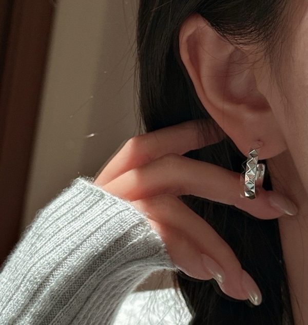 Wholesale 925 Sterling Silver Diamond Hoop Earrings - Image 6