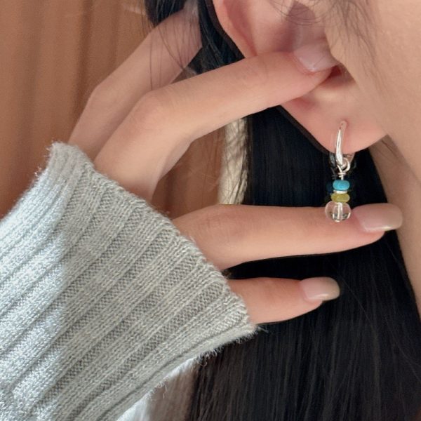 Wholesale 925 Sterling Silver Natural Stone Long Earrings - Image 4