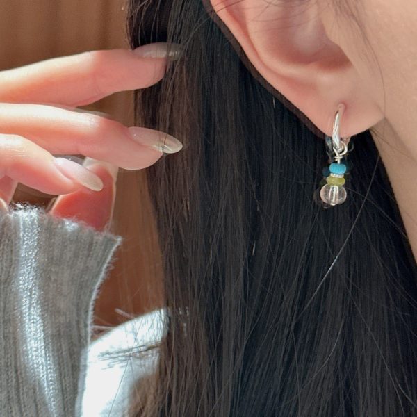 Wholesale 925 Sterling Silver Natural Stone Long Earrings - Image 5